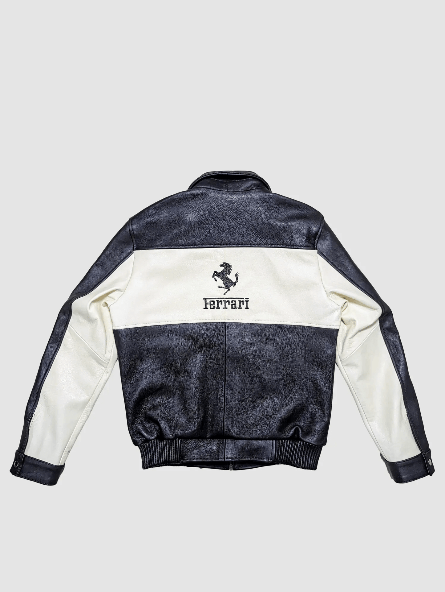 Ferrari Racing F1 Leather Bomber Jacket