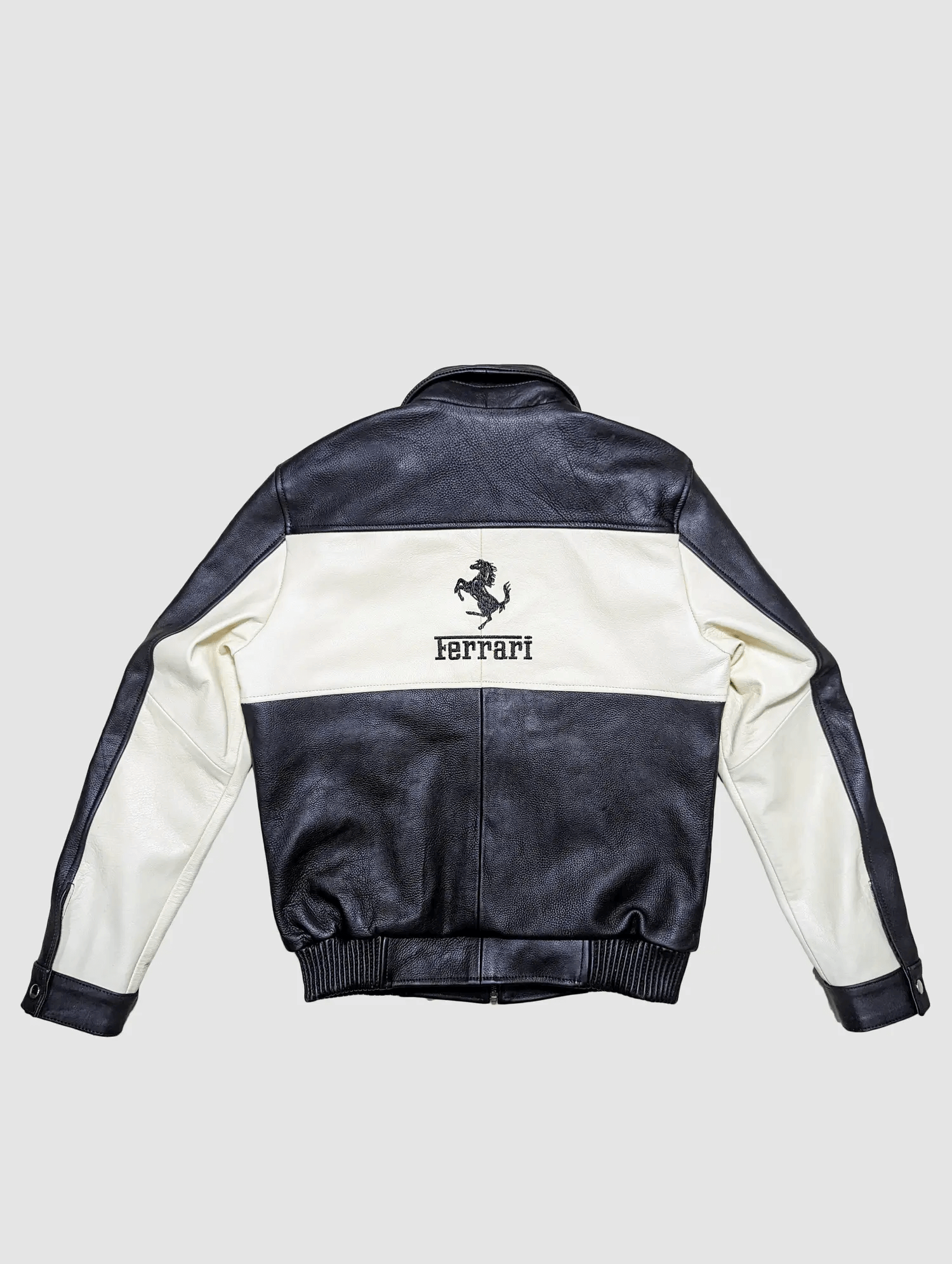 Ferrari Racing F1 Leather Bomber Jacket