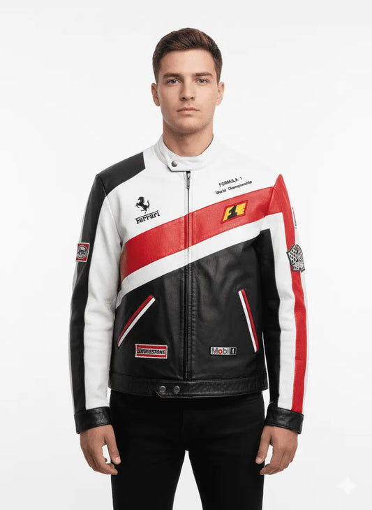 Ferrari Racing F1 Streetwear Leather Jacket