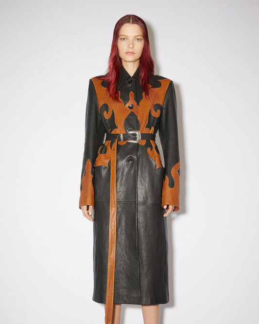 Buy Best classic Fashion Fire Blaze Women's Leather Trench Coat