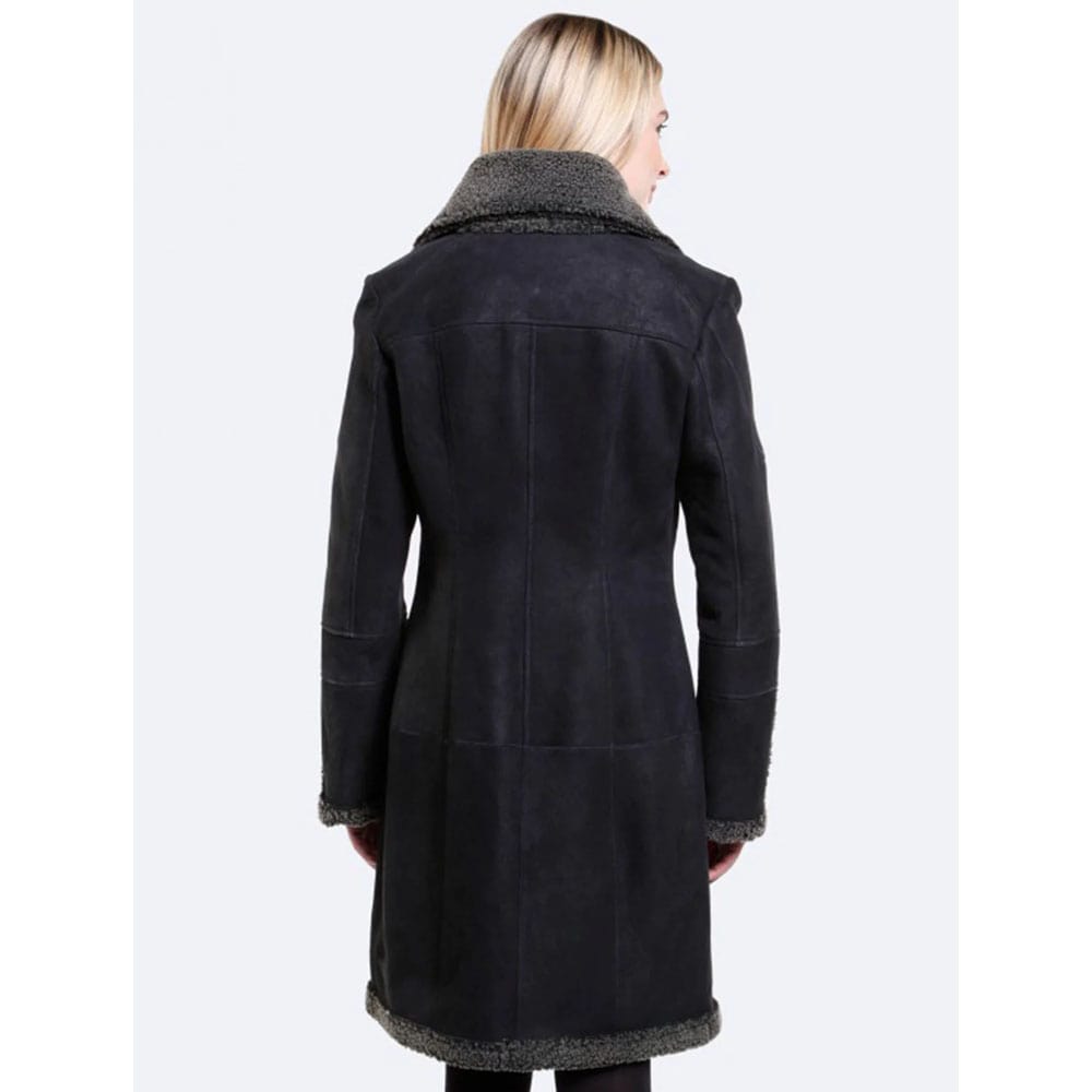 Hailey Black Sheepskin Shearling Coat