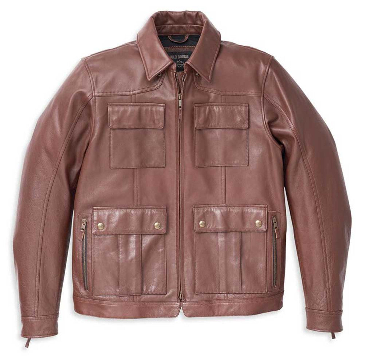 Harley-Davidson Men’s Portage Midweight Leather Jacket – Brown