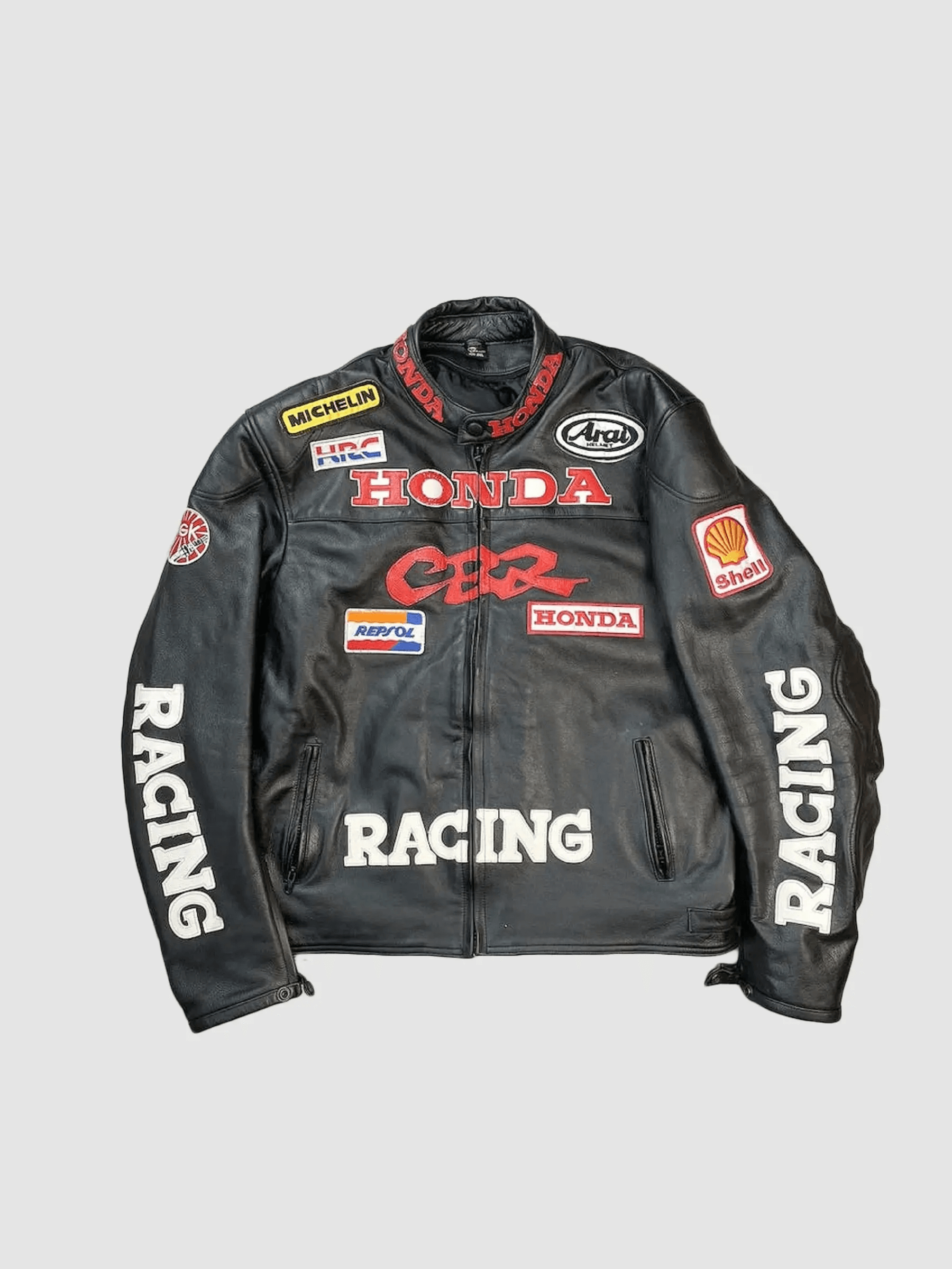 Honda CBR Racing Black Motorbike Leather Jacket