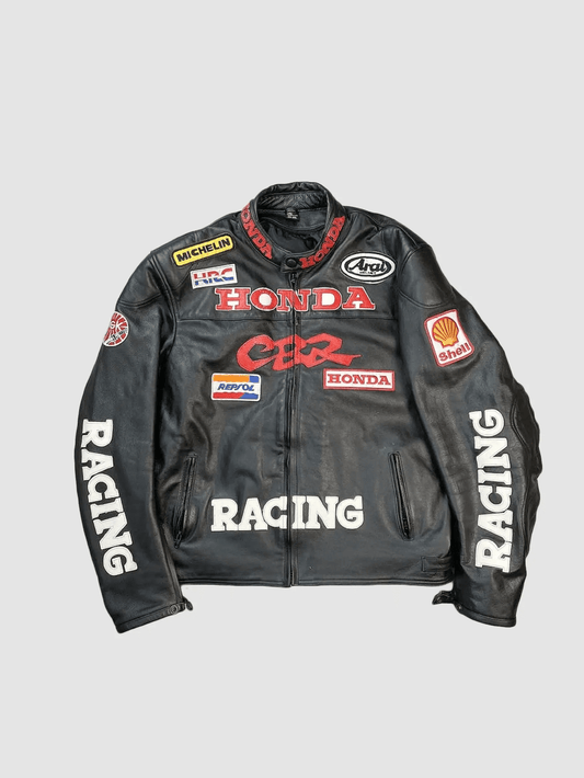 Honda CBR Racing Black Motorbike Leather Jacket