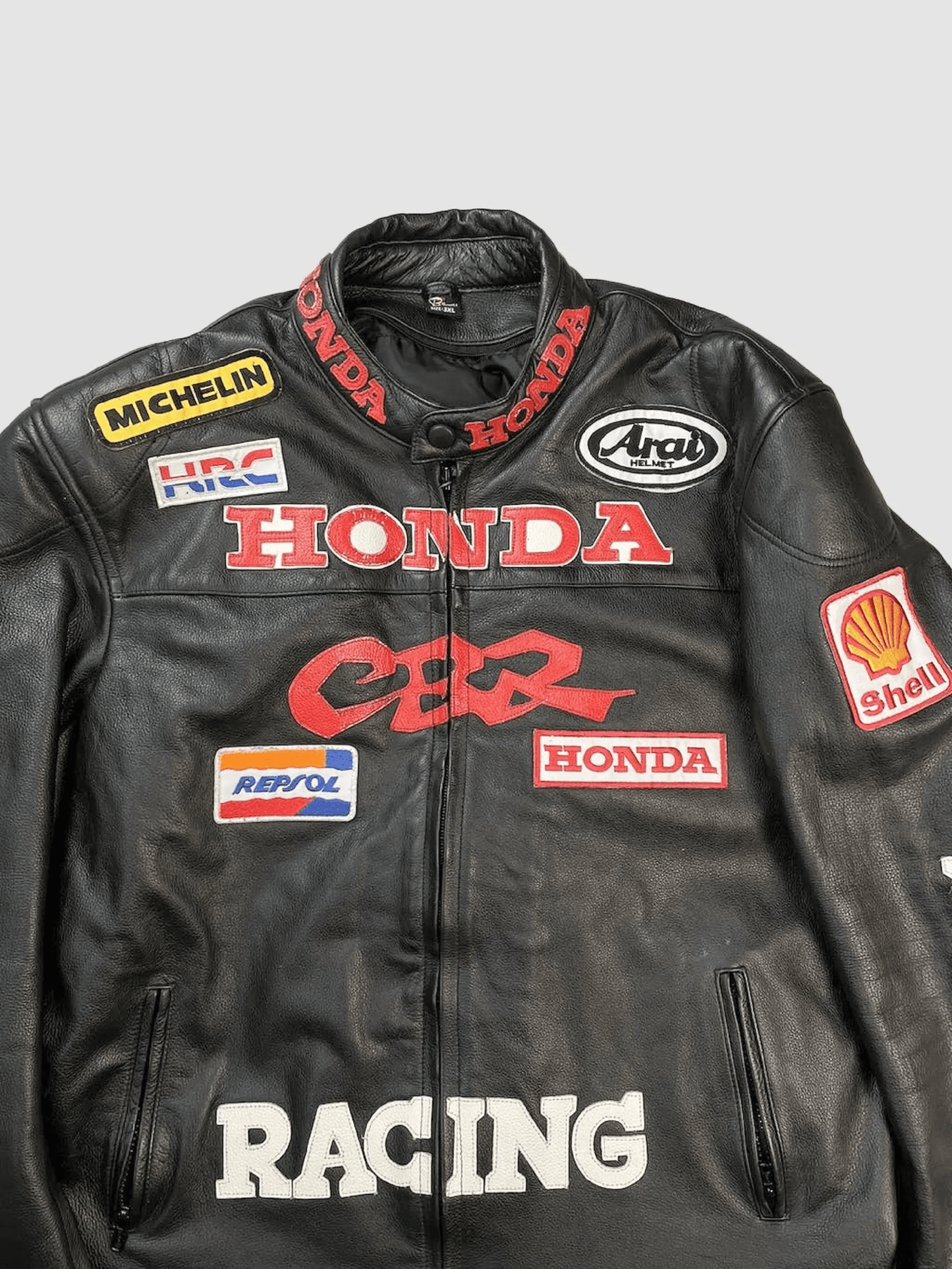 Honda CBR Racing Black Motorbike Leather Jacket