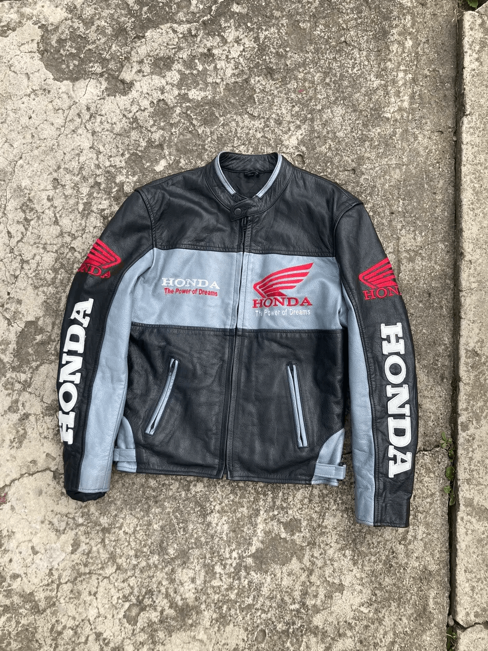 Honda Motorbike Racing Riding Cowhide Leather Jacket