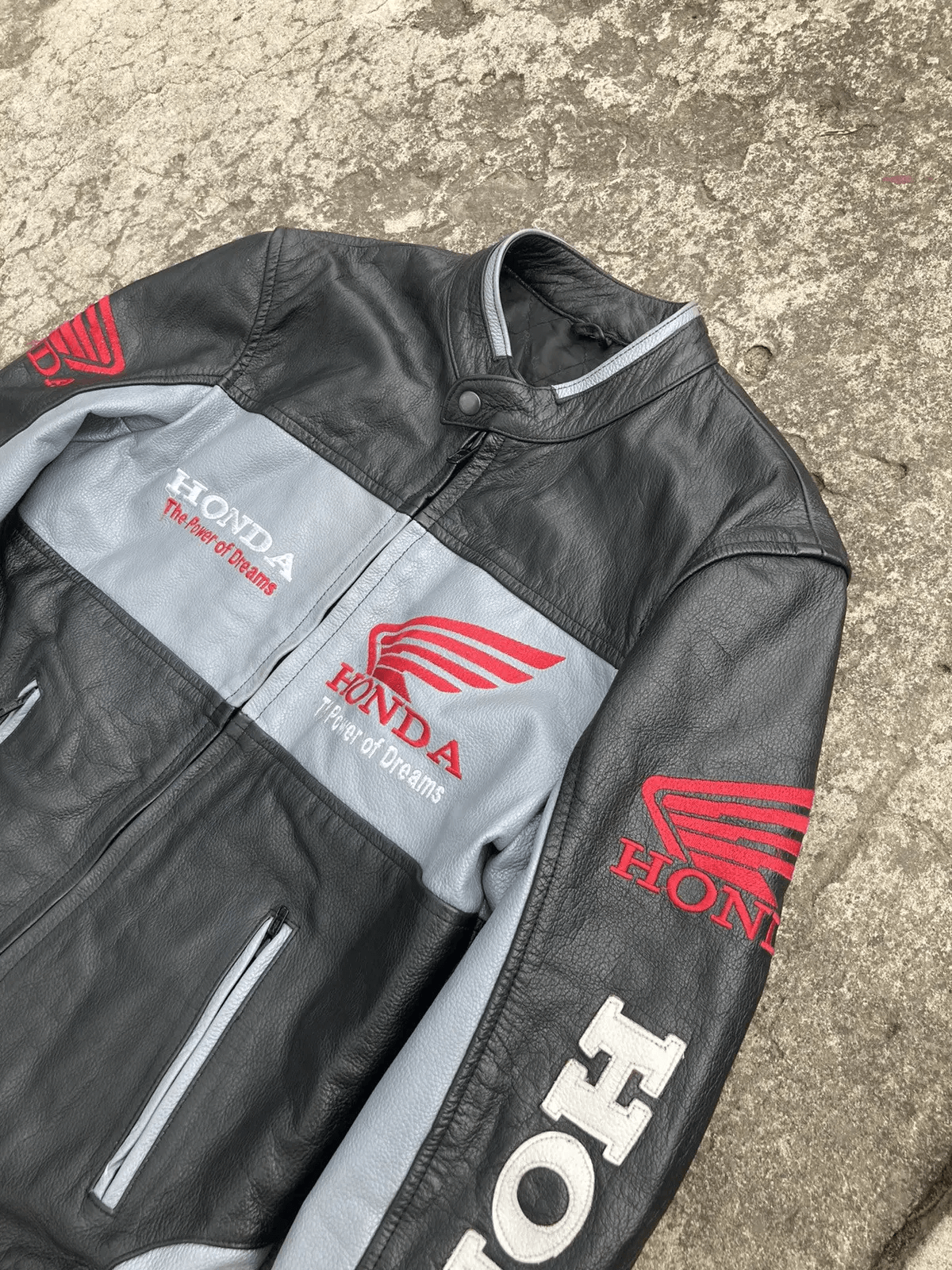 Honda Motorbike Racing Riding Cowhide Leather Jacket