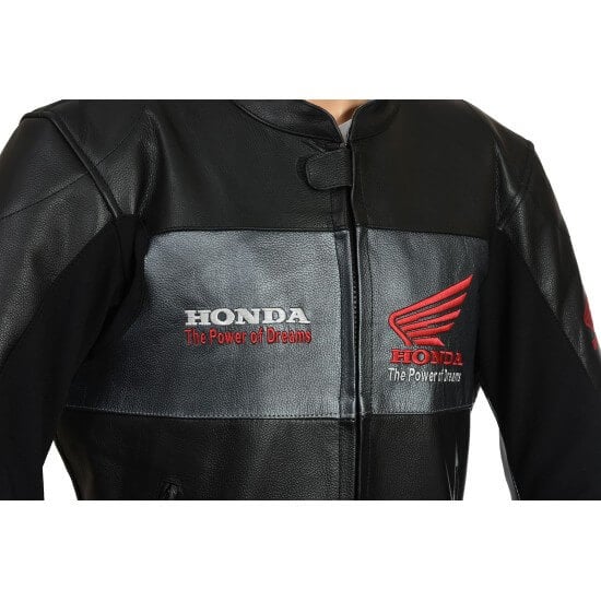 Honda Racing Motorcycle Riding Gear Cowhide Leather Biker Jacket