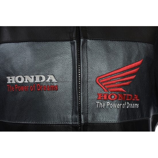 Honda Racing Motorcycle Riding Gear Cowhide Leather Biker Jacket