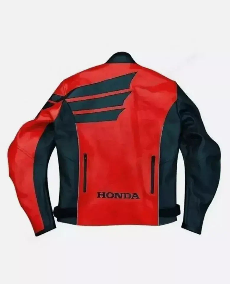 Honda Racing Motorcycle Riding Gear Genuine Cowhide Leather Jacket