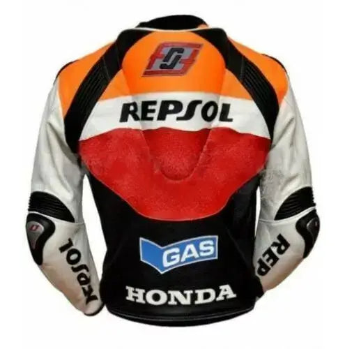 Honda Repsol Racing Motorcycle Biker Leather Jacket