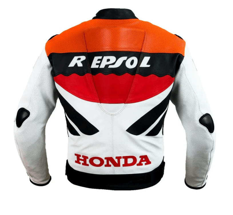 Honda Repsol Racing Motorcycle Cowhide Leather Biker Jacket