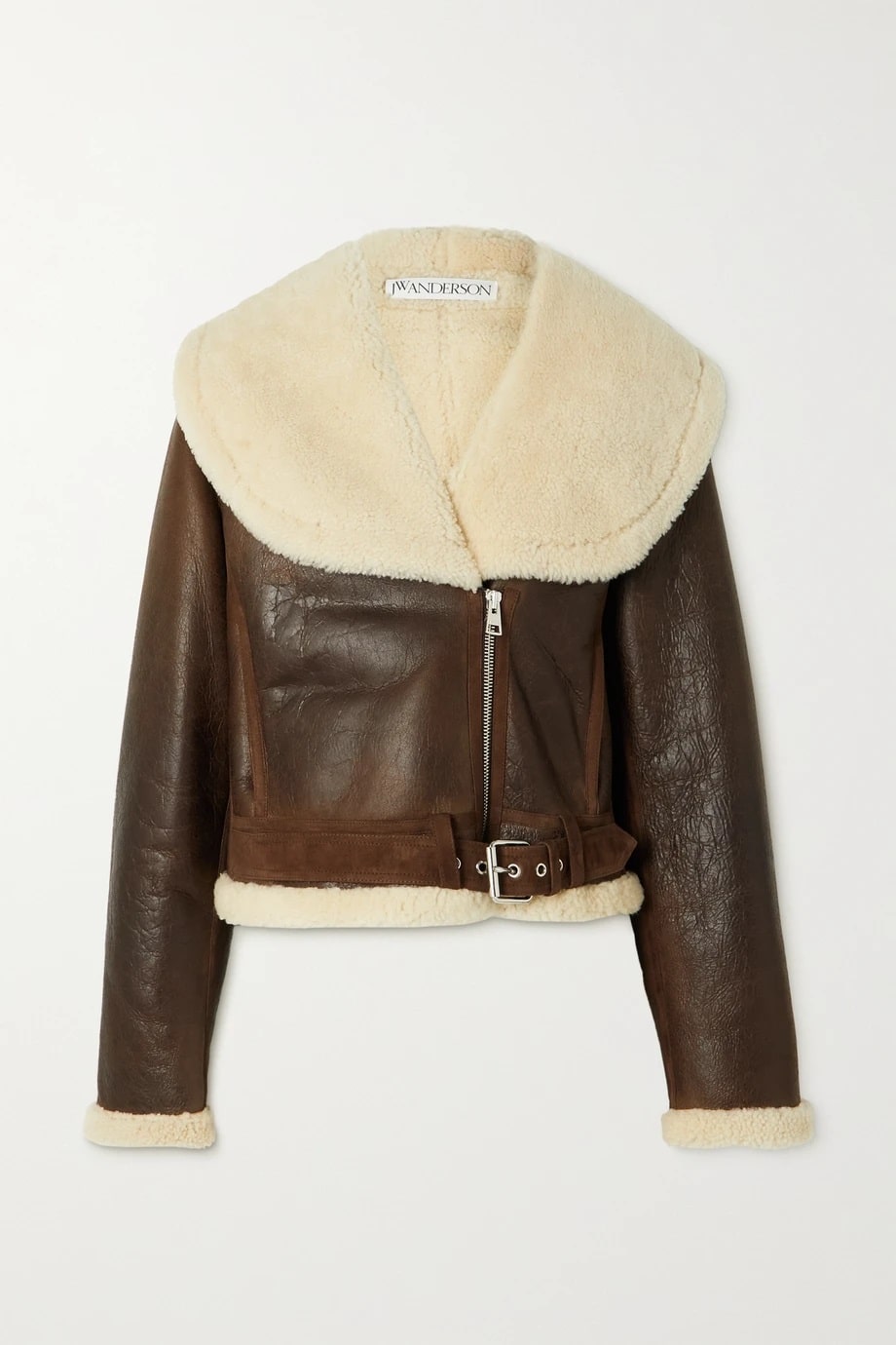 JW Anderson Cropped Shearling Leather Jacket