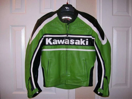 Kawasaki Green Motorbike Racing Leather Jacket