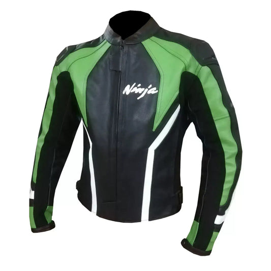 Kawasaki Green Motorcycle Biker Riding Gear Leather Jacket
