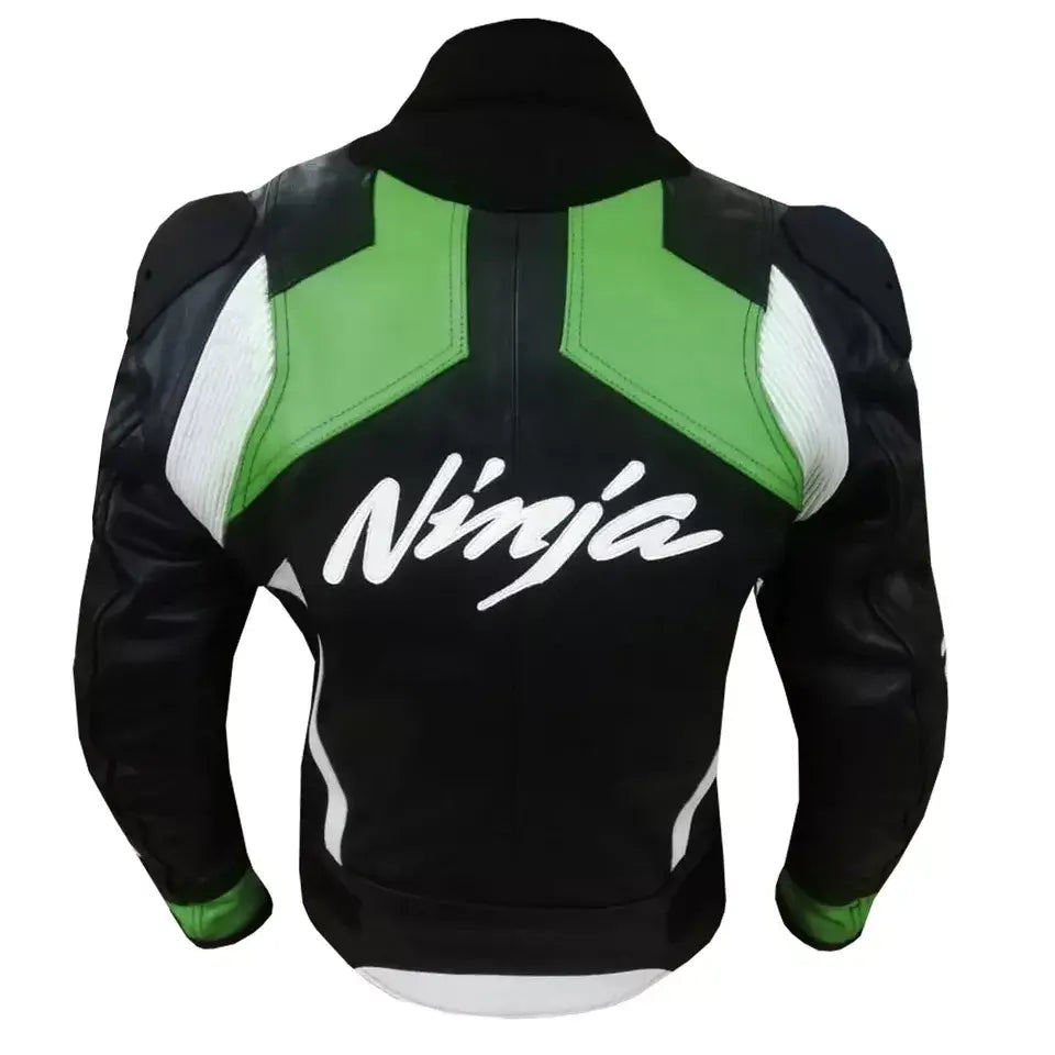 Kawasaki Green Motorcycle Biker Riding Gear Leather Jacket