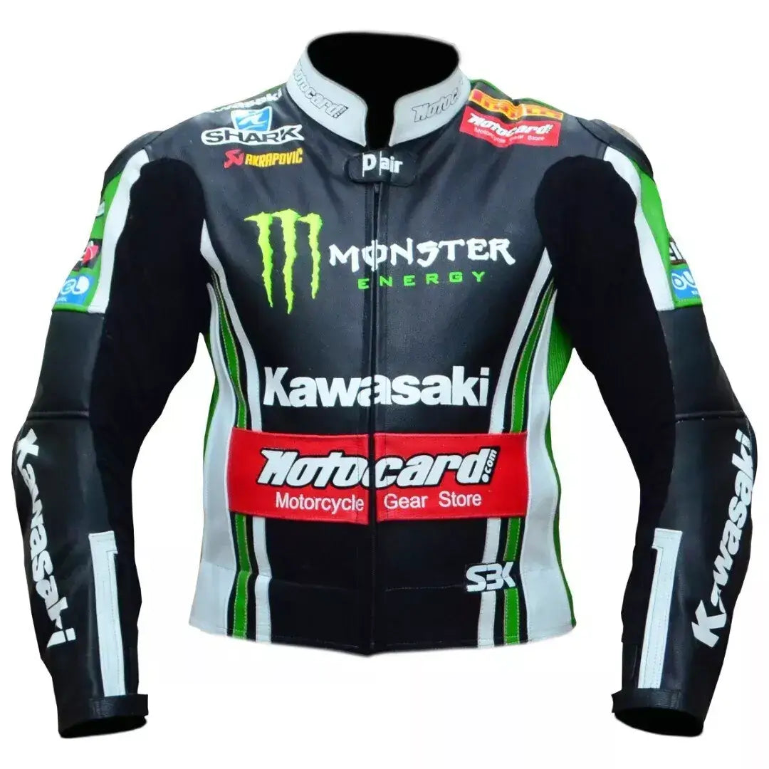 Kawasaki Monster Energy Racing Motorcycle Leather Jacket