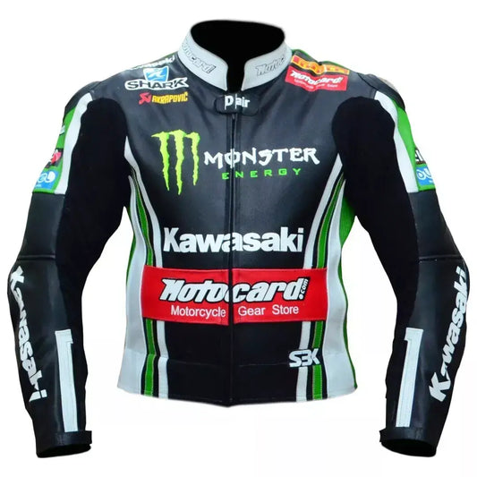 Kawasaki Monster Energy Racing Motorcycle Leather Jacket