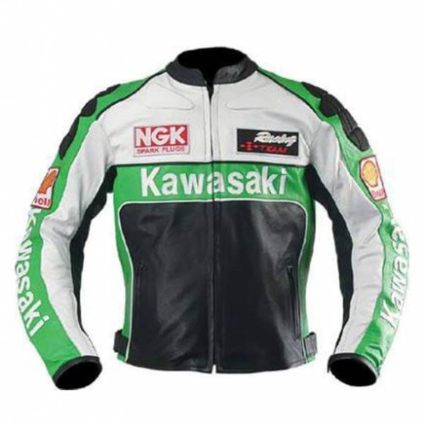 Kawasaki Motorbike Racing Gear Leather Biker Jacket