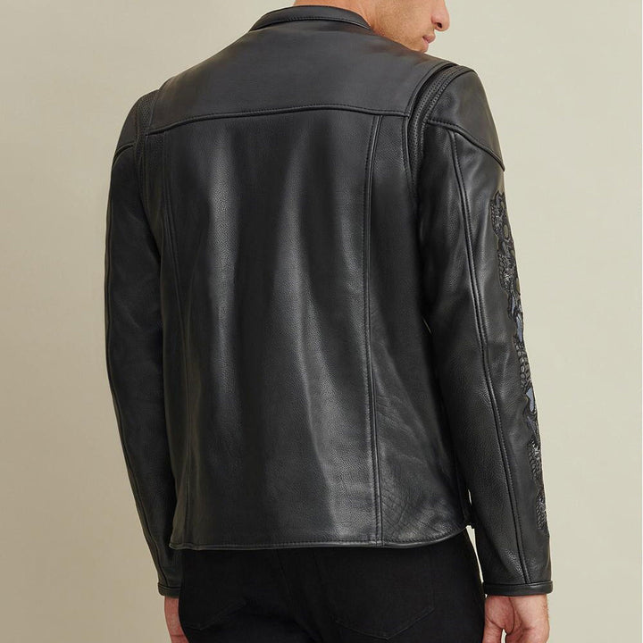 Purchase Best 100%High Quality Mens Black Leather Rider Jacket