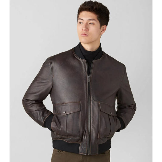 Lucas Genuine Leather Bomber Jacket