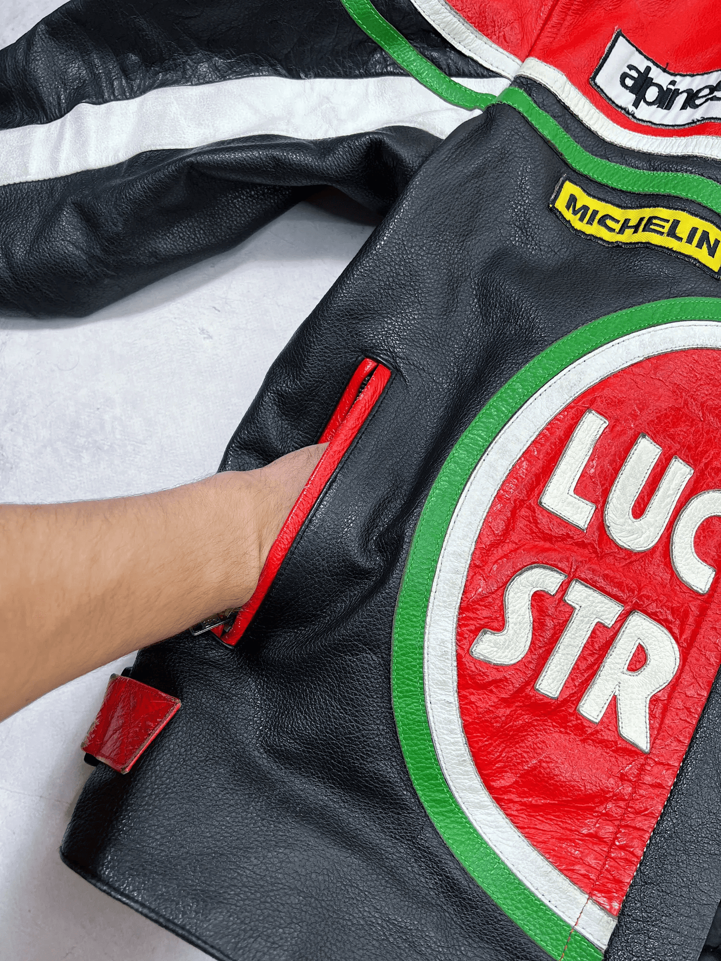 Lucky Strike Motorcycle Racing Leather Jacket