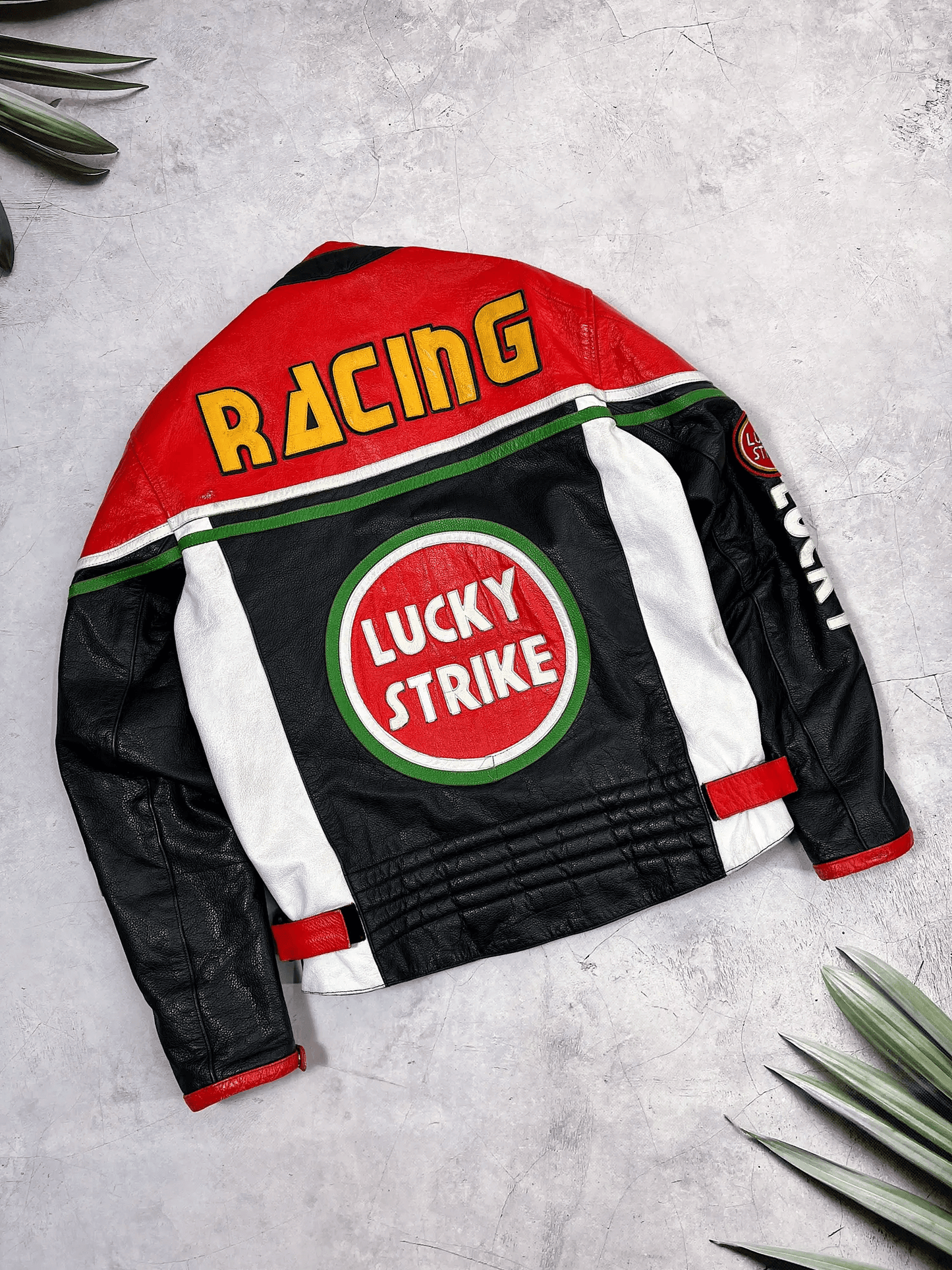Lucky Strike Motorcycle Racing Leather Jacket