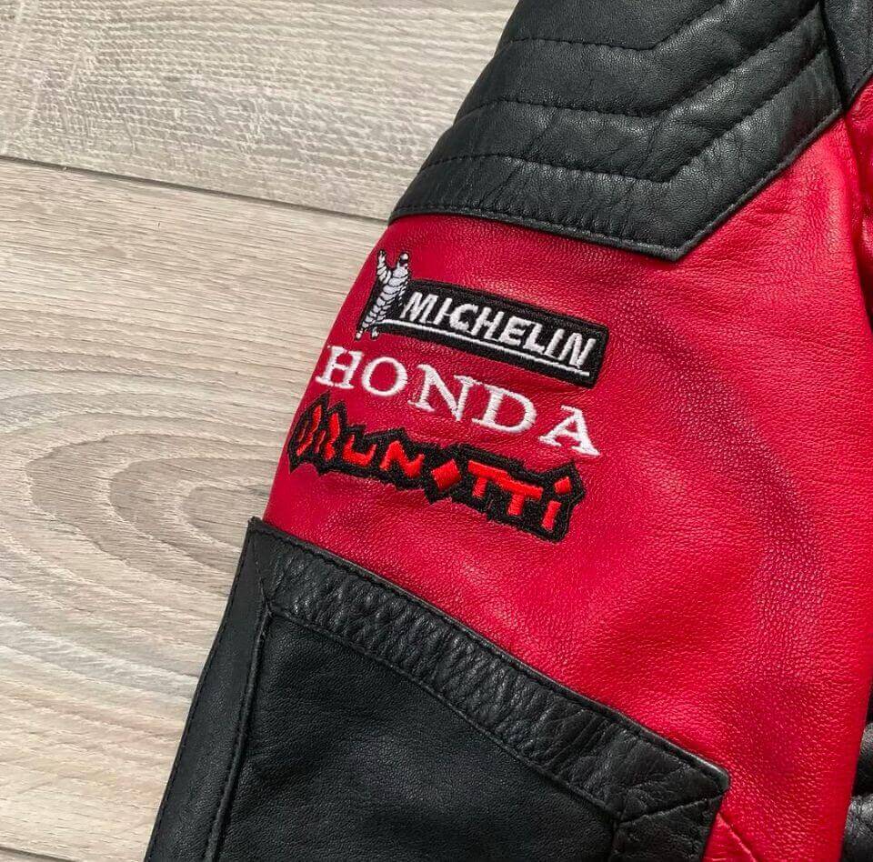 Lucky Strike New Style Vintage Red & Black Racing Cowhide Leather Jacket