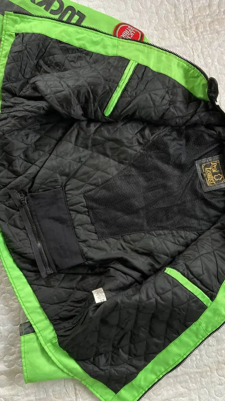 Lucky Strike Racing Green & Grey Polyester Jacket
