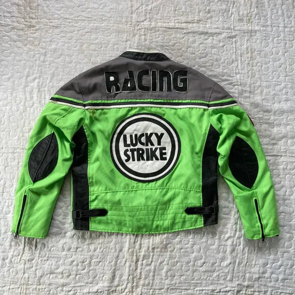 Lucky Strike Racing Green & Grey Polyester Jacket