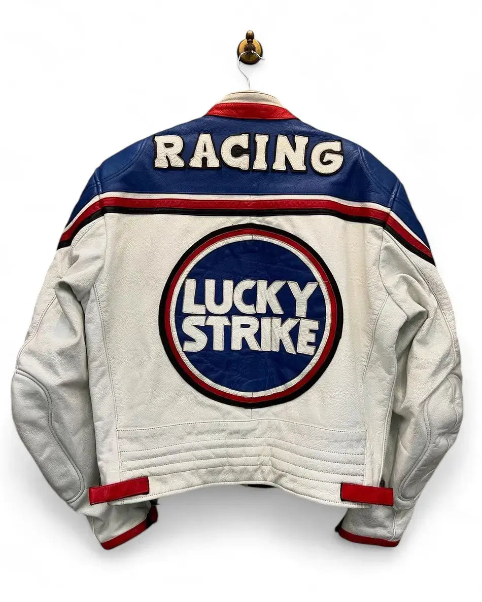 Lucky Strike Racing Moto Leather Biker Jacket