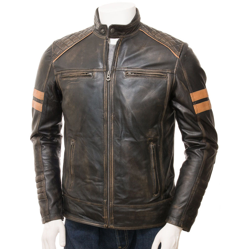 Men’s Vintage Leather Biker Jacket