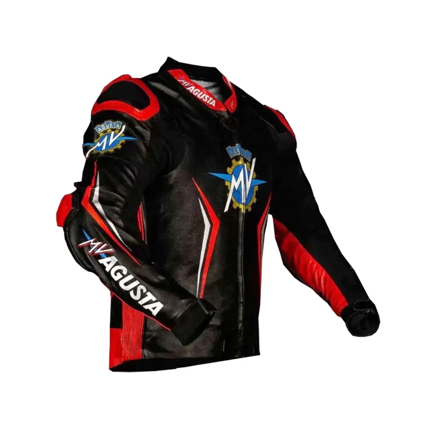 MV Agusta Black Leather Biker Jacket