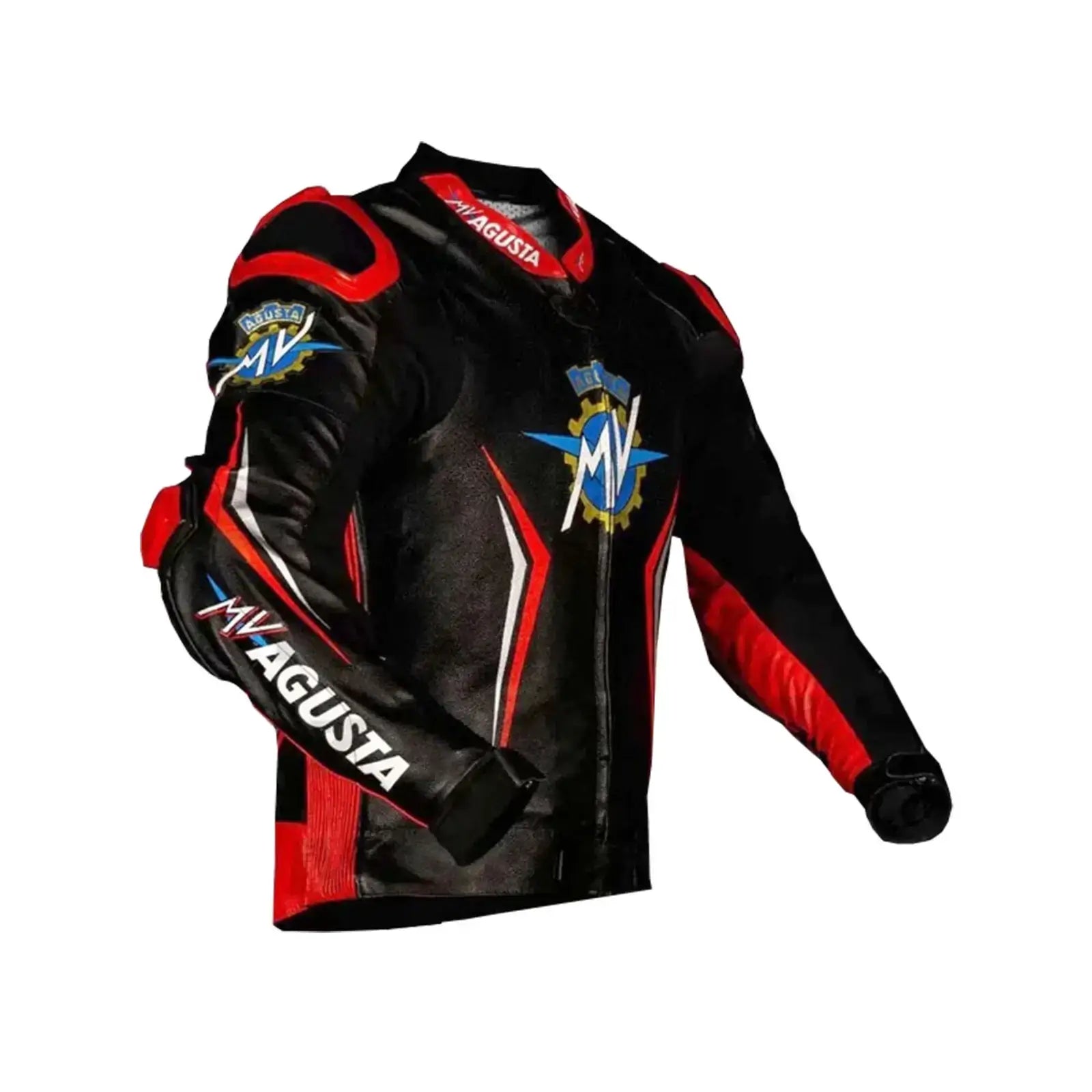 MV Agusta Black Leather Biker Jacket