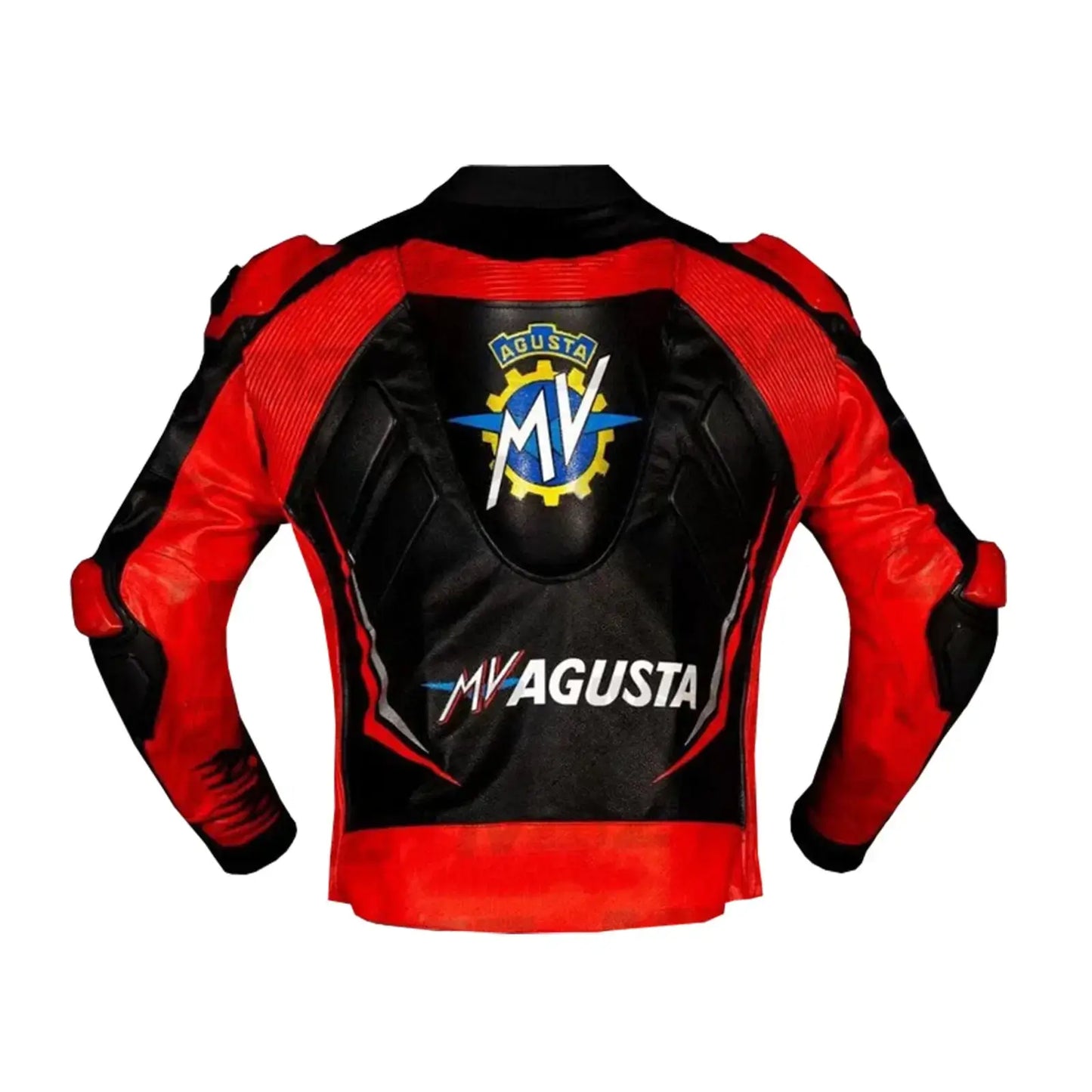 MV Agusta Black Leather Biker Jacket