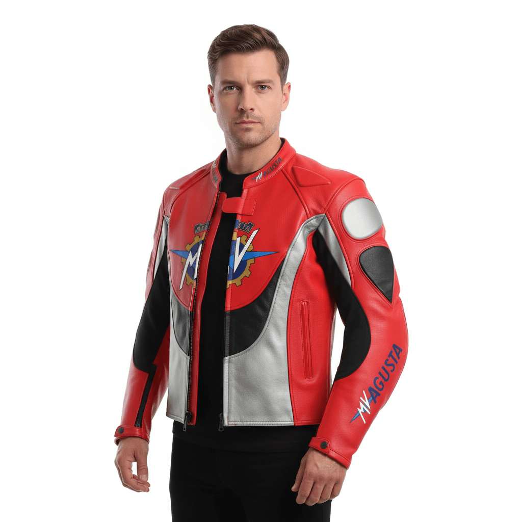 MV Agusta Corse Leather Motorcycle Jacket