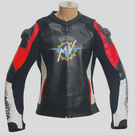 MV Agusta Racing Black Leather Jacket