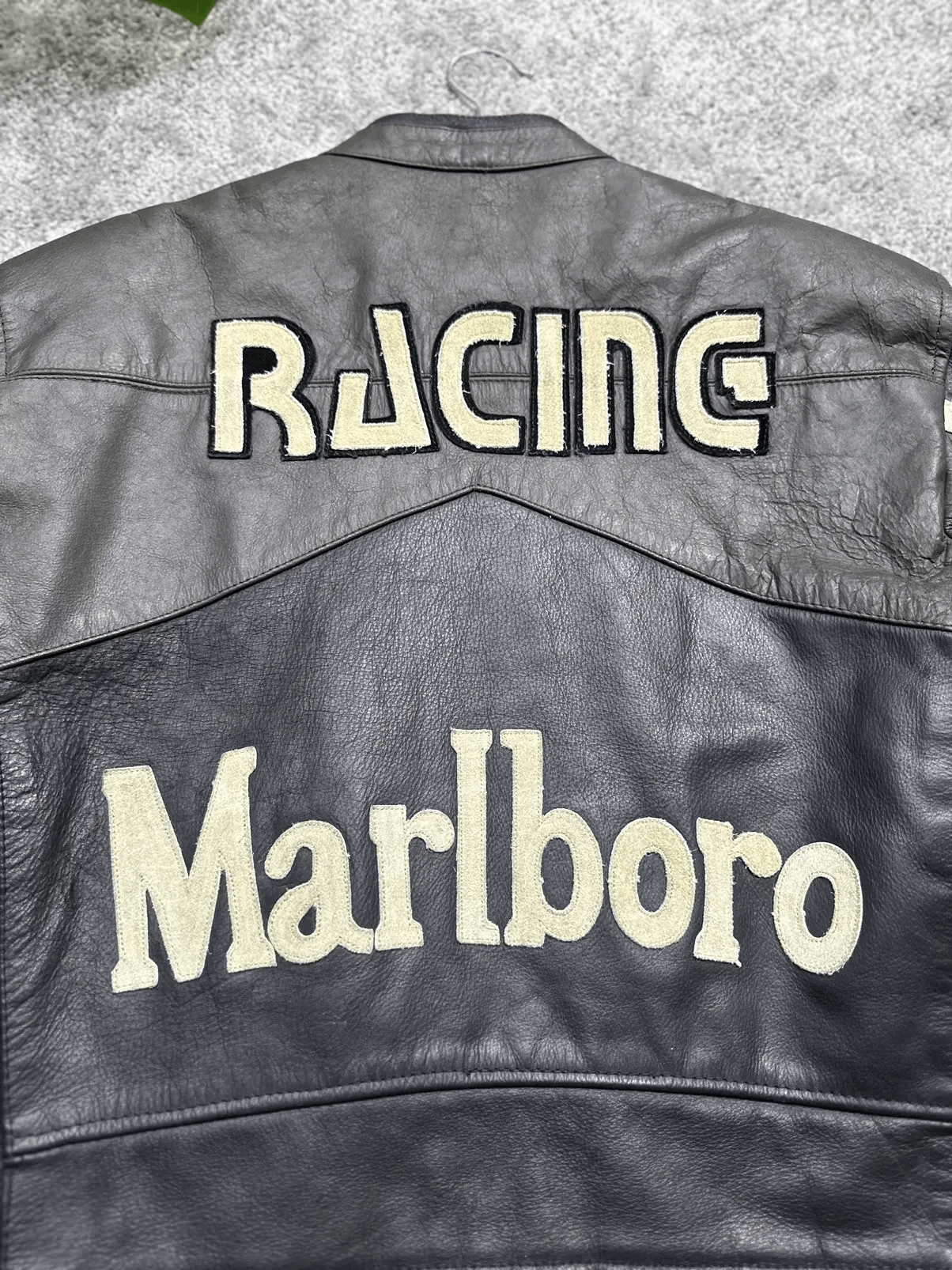 Marlboro Black Racing Motorcycle Leather Jacket