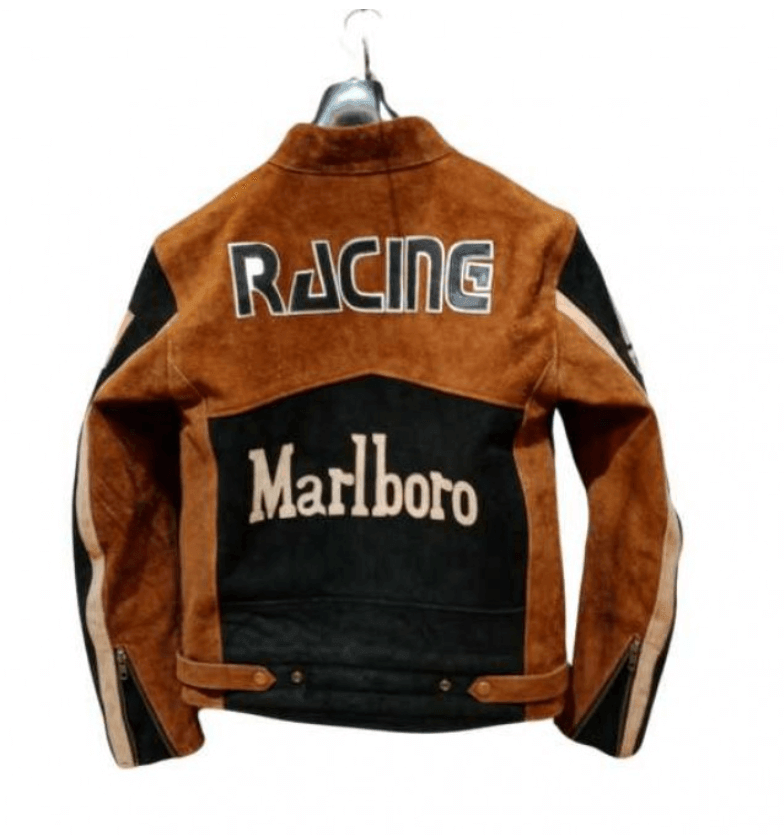 Marlboro Racing Vintage Suede Leather Motorcycle Biker Jacket