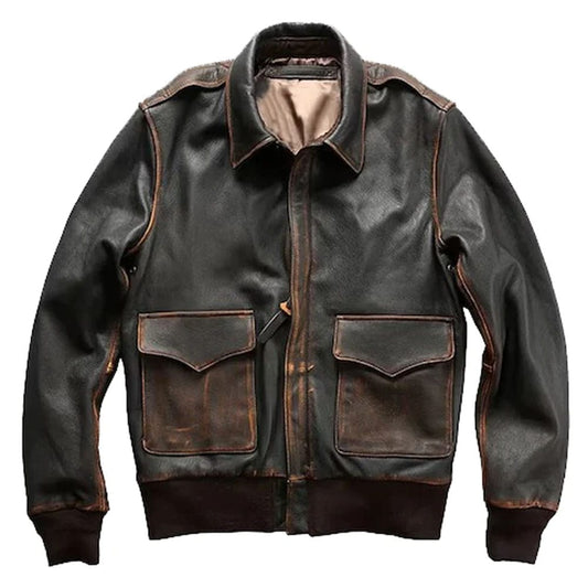 leather flight jacket