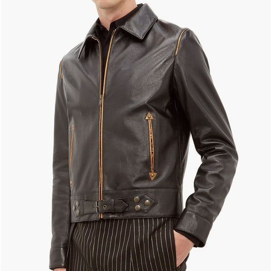 Stylish Men's Black Leather Jacket for All