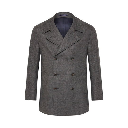 Men's Grey Fleece Navy Peacoat
