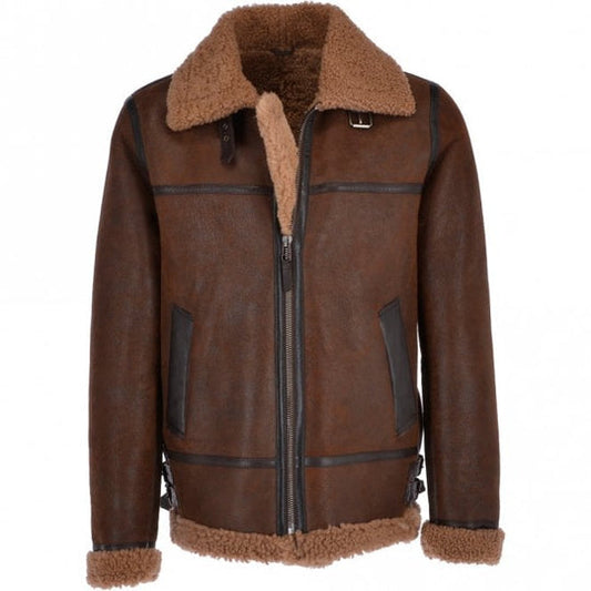 Men's B3 Aviator Sheepskin Shearling Bomber Leather Jacket