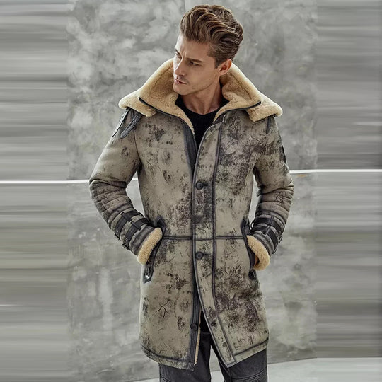 mens shearling sheepskin coat​