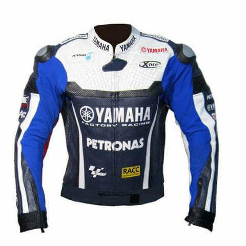 Men’s Yamaha Racing Motor Riding Gear Motorbike Leather Jacket