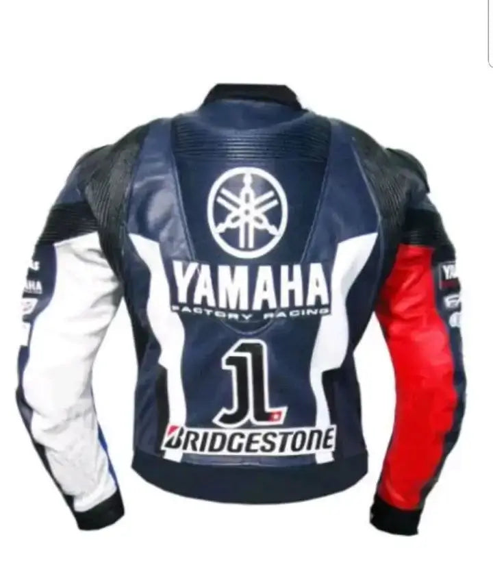 Men’s Yamaha Racing Motor Riding Gear Motorbike Leather Jacket