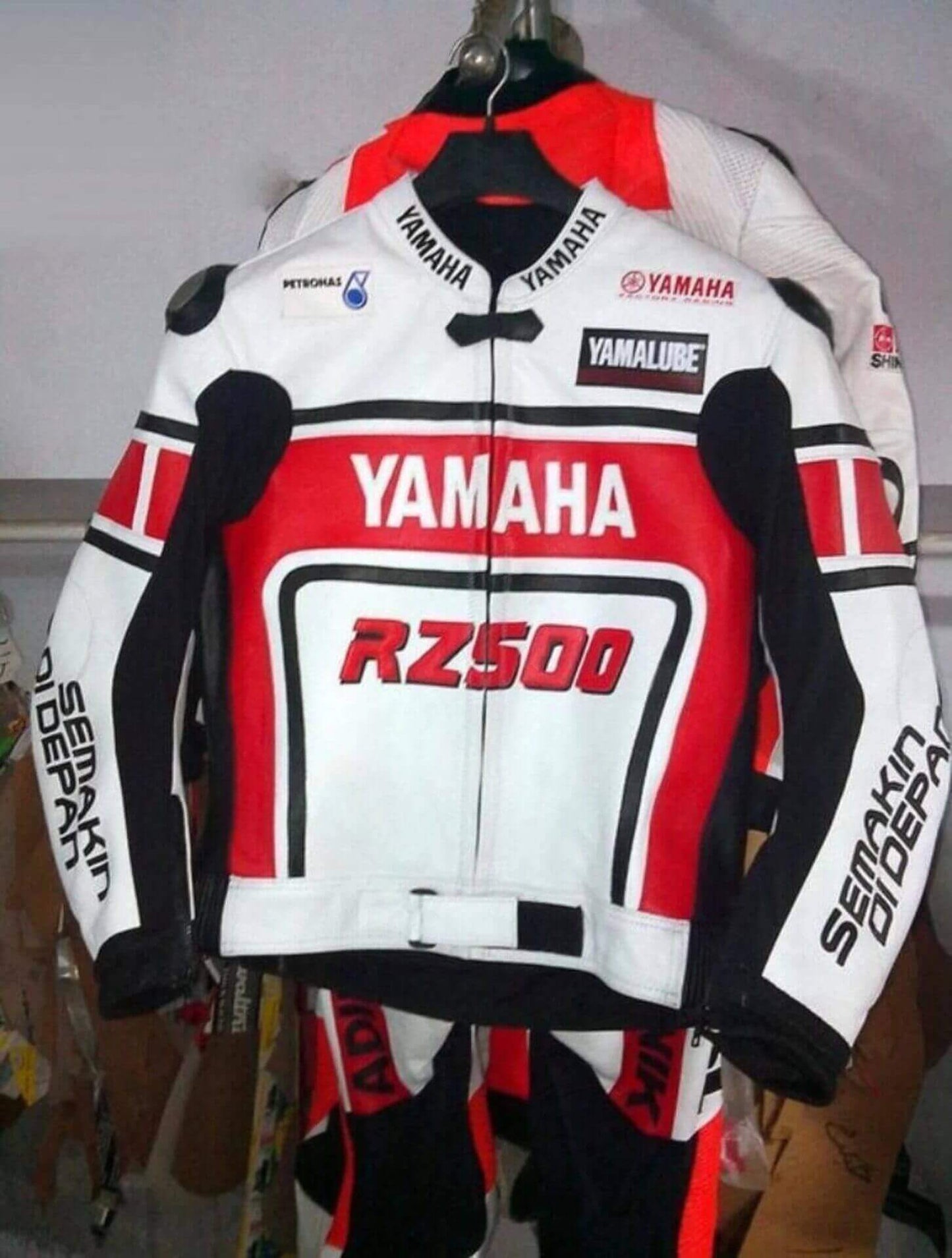 Men’s Yamaha Racing Motorcycle Cowhide Leather Jacket
