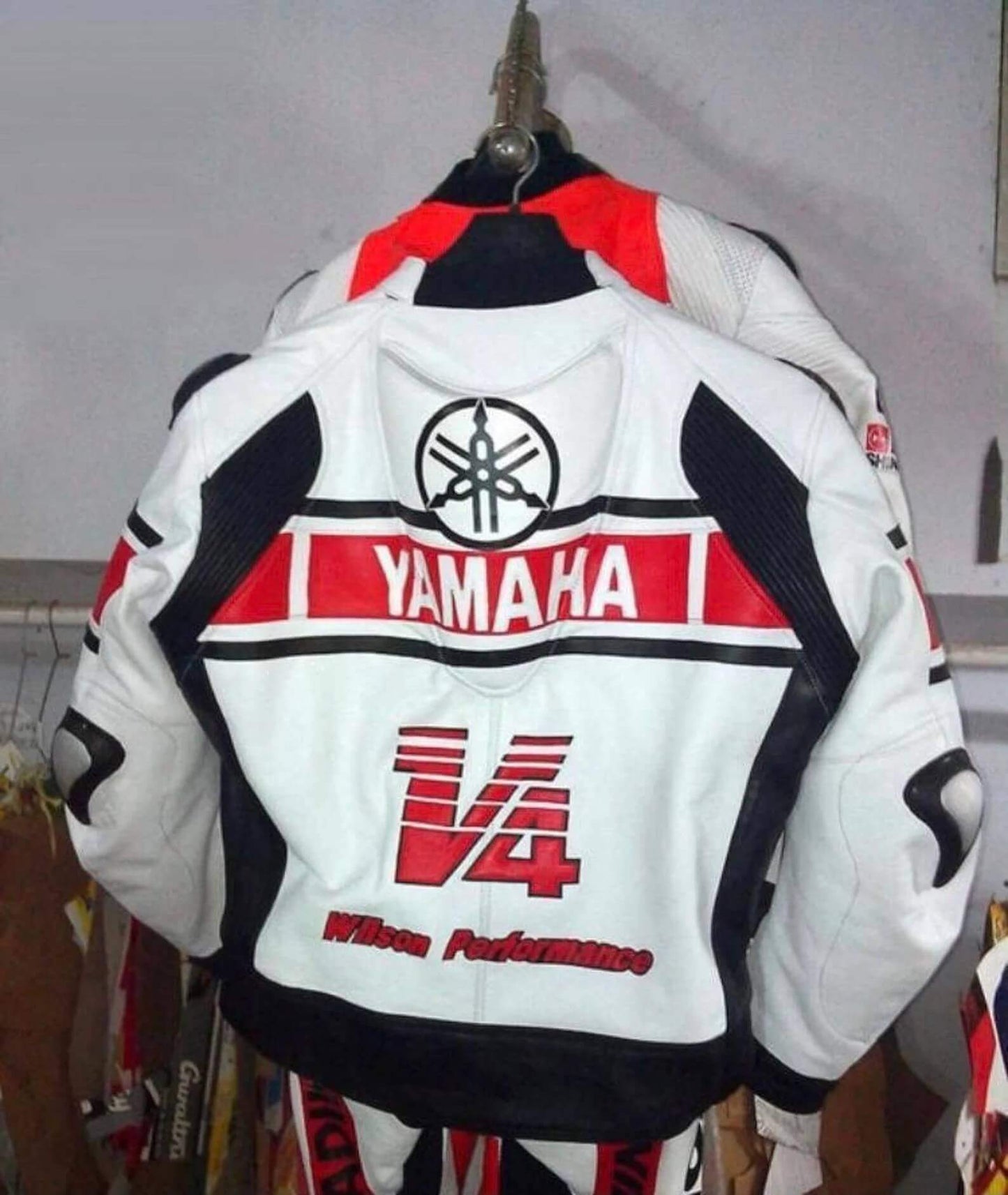 Men’s Yamaha Racing Motorcycle Cowhide Leather Jacket