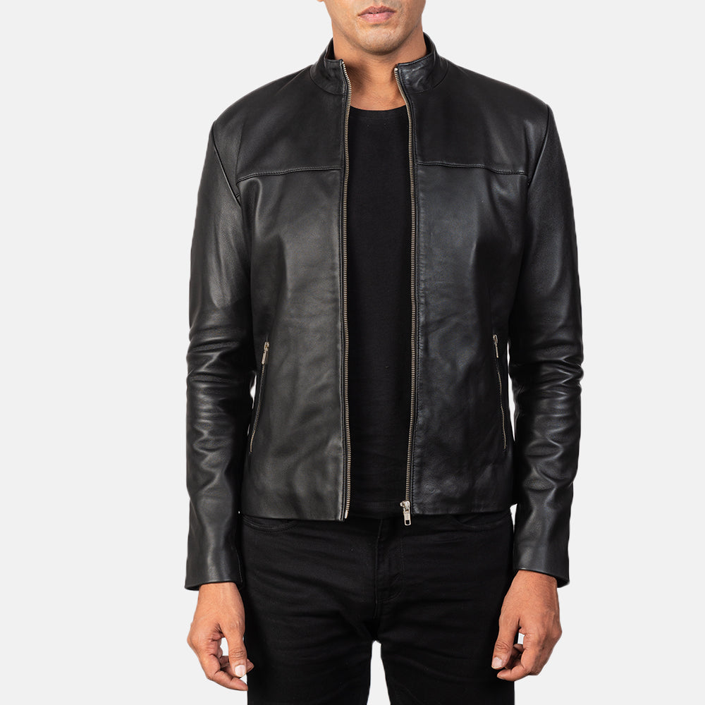 Buy Best Classic Looking Fashion Adornica Black Leather Biker Jacket