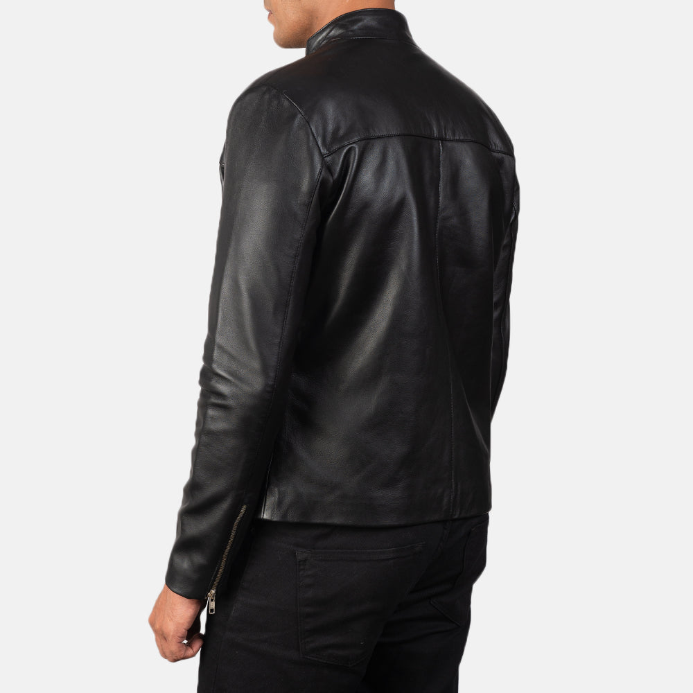 Buy Best Classic Looking Fashion Adornica Black Leather Biker Jacket